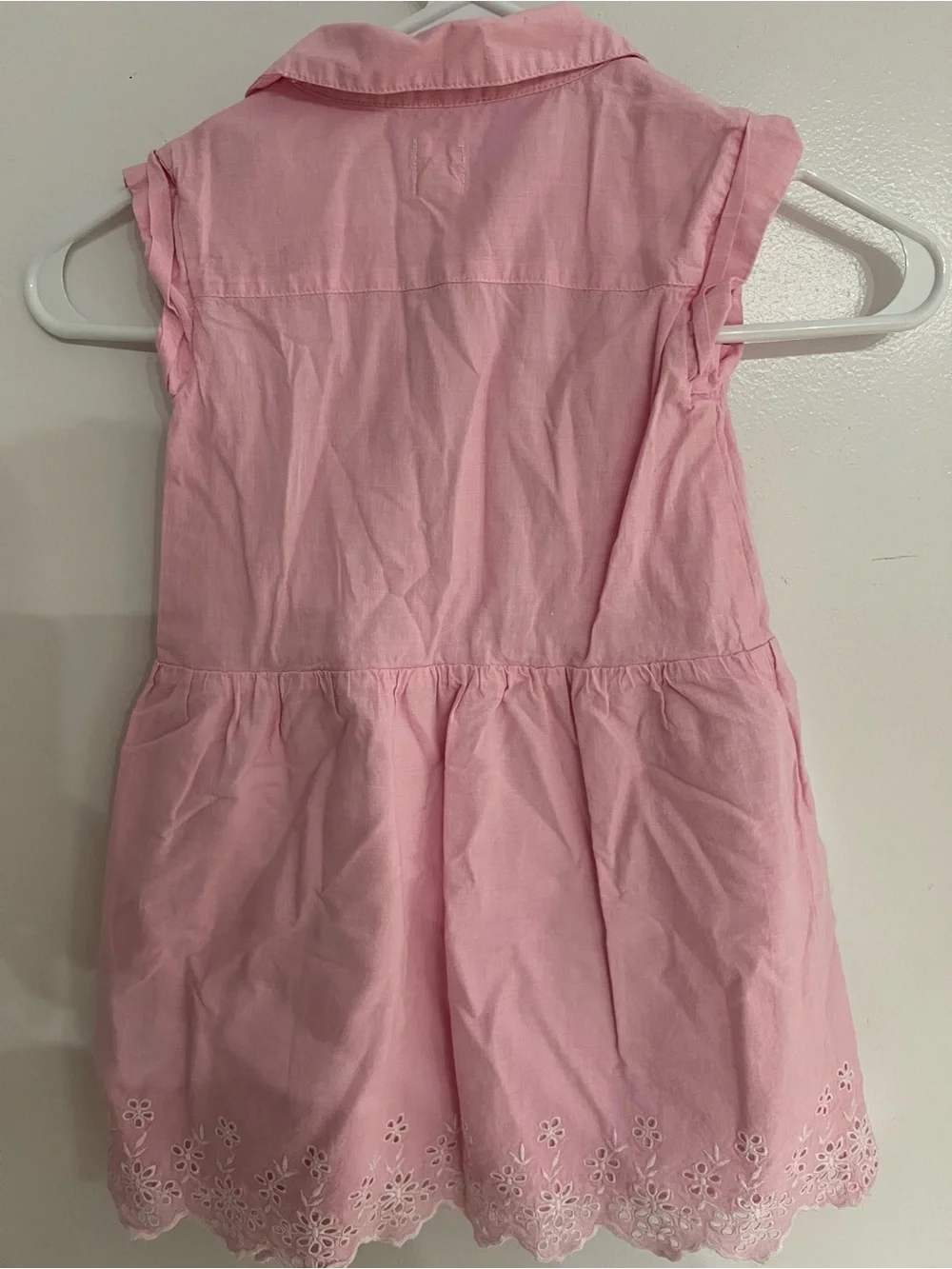 GAP Light Pink Eyelet Hem Collared Dress